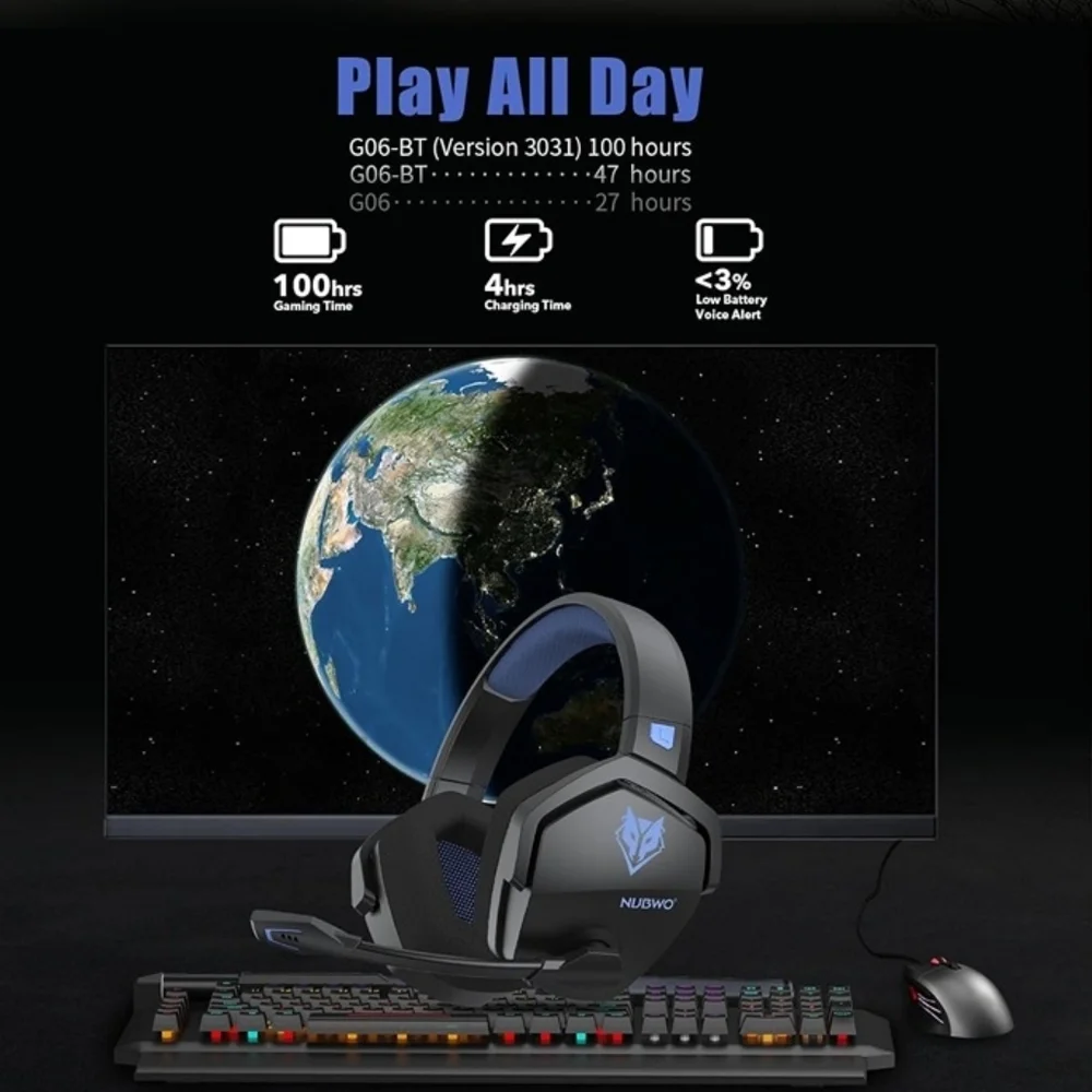 Black and Blue Gaming Headset with USB Adapter